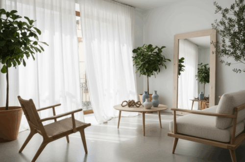 Salón pequeño optimizado con interiorismo en Murcia: suelo continuo, luz natural y almacenaje a medida.