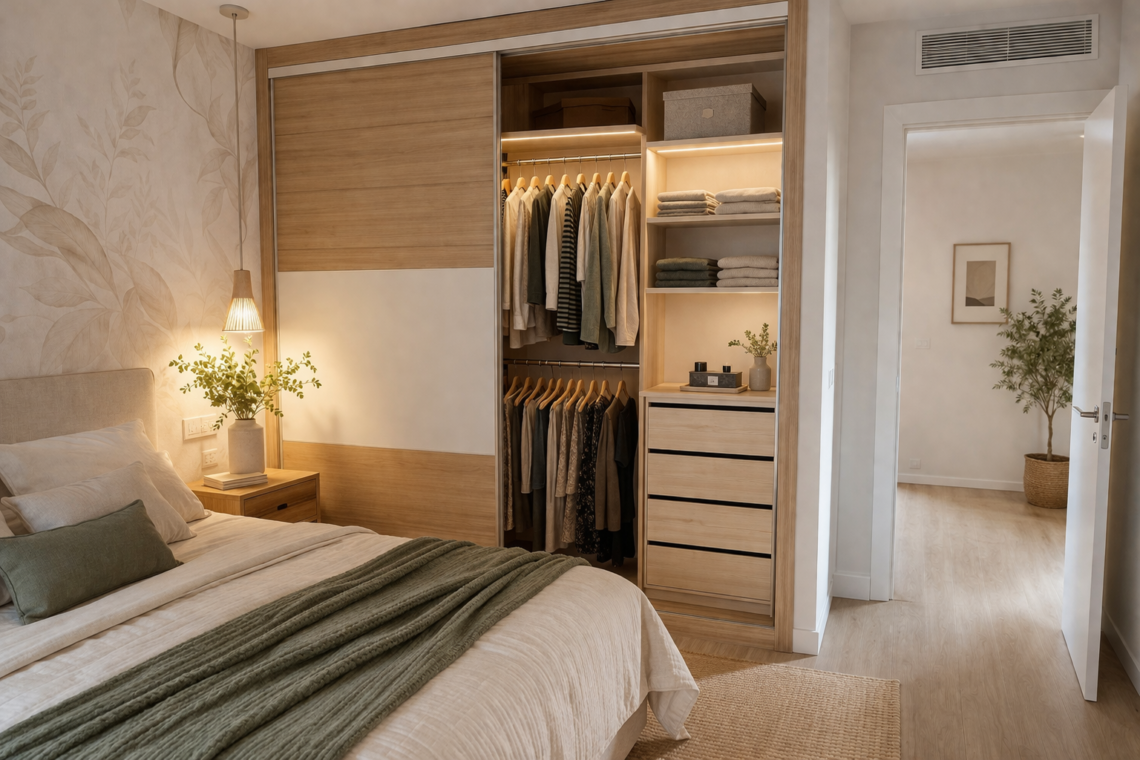 armario a medida en Murcia con puertas correderas y diseño interior personalizado