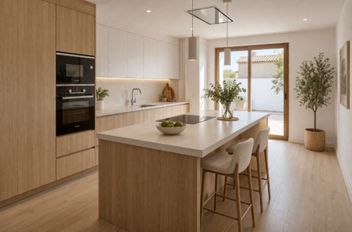 cocina a medida en Murcia con isla y diseño moderno tras reforma