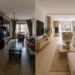 antes y después de reforma integral en Murcia con salón y cocina abierta
